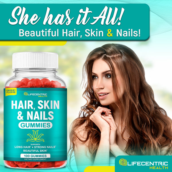 Hair Skin And Nails Gummies at Rs 1500/bottle | Chewable Multivitamins in  Ahmedabad | ID: 2853318041297